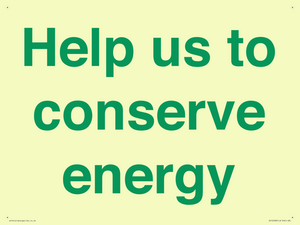 Help us to conserve energy 